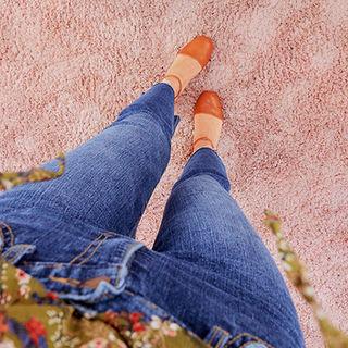 Washed Semi Boot-cut Skinny Jeans