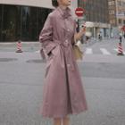 Long-sleeve A-line Coat Midi Dress