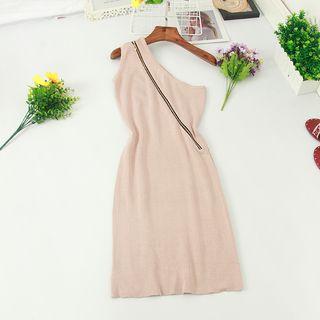 One-shoulder Knit Dress