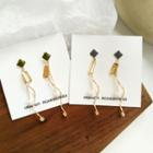 Geometric Faux Pearl Dangle Earring / Clip-on Earring