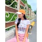 Gemstone Print Crop T-shirt