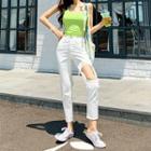 Extreme Cutout Tapered Cotton Pants