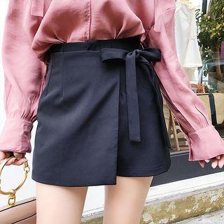 Tie-waist Layered Shorts
