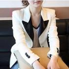 Set: Color Block Blazer + V-neck Top
