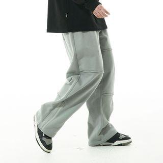 Plain Zip Loose Fit Sweatpants