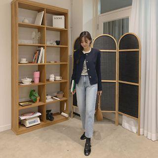 Button-up Woolen Short Jacket