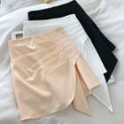 Plain Asymmetrical Pencil Skirt