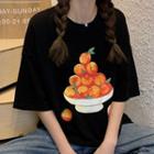 Short-sleeve Tangerine Print T-shirt