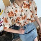 Short-sleeve Flower Print Blouse / Sundress