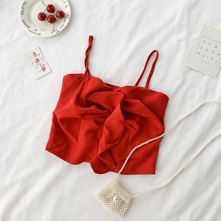 Chiffon Suspender Top Red - One Size