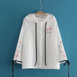 Leaf Embroidered Long Sleeve Jacket