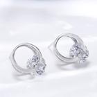 Round Cz Stud Earring Silver - One Size