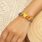 Butterfly Glaze Bracelet 1pc - Gold & Pink & Red - One Size