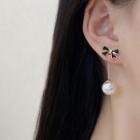 Bow Faux Pearl Ear Jacket