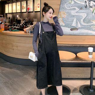 Set: Denim Jumper Dress + Long-sleeve T-shirt