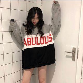 Color Block Lettering Sweatshirt As Shown In Figure - One Size