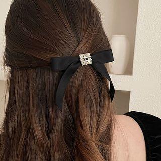 Bow Alloy Hair Clip Black - One Size