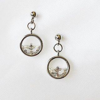 Rhinestone Hoop-accent Earrings / Non-piercing Earrings