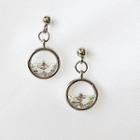 Rhinestone Hoop-accent Earrings / Non-piercing Earrings