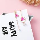 Non-matching Triangle Faux Crystal Dangle Earring