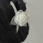 Flower Mesh Hair Clamp 1pc - 2783a - White & Gray - One Size