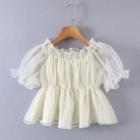 Short-sleeve Flowy Organza Top