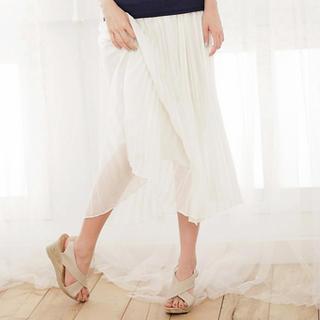 Accordion-pleat Chiffon Maxi Skirt