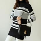 Turtle-neck Long Striped Sweater