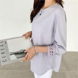 Eyelet-lace Cuff T-shirt