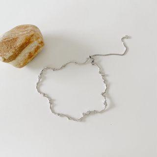 Irregular Bone Link Necklace Silver - One Size