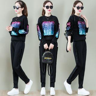 Set: Sequined Sweater + Pants