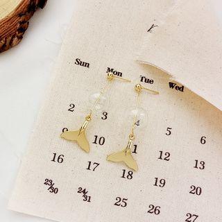 Mermaid Dangle Earring Gold - One Size