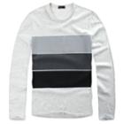 Long-sleeve Gradient-panel T-shirt