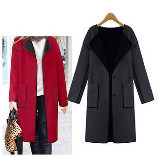 Color Block Long Coat