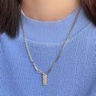 Bar Pendant Alloy Necklace Necklace - Silver - One Size
