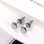 Stainless Steel Stud Through & Through Earring 1 Pair - 688 - Earrings - Silver - One Size