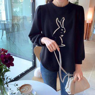 Crew-neck Sequined-detail Pullover