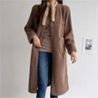 Round-neck Faux-shearling Coat
