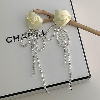 Rose Faux Crystal Fringed Earring 1 Pair - Almond - One Size