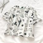 Animal Print Short-sleeve T-shirt 5068 - White - One Size