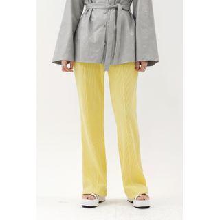 Drawstring Waffle Jogger Pants Yellow - One Size