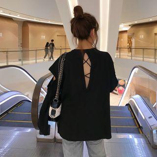 Bell-sleeve Cut-out T-shirt