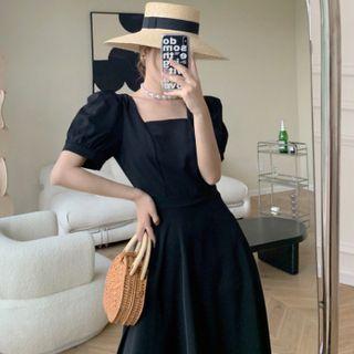 Open-back Black Maxi Dress