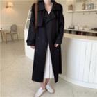 Lapel Double-breasted Long Coat