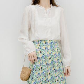 Plain Blouse Cream White - One Size