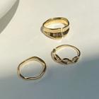 Set Of 3: Alloy Open Ring (assorted Designs)