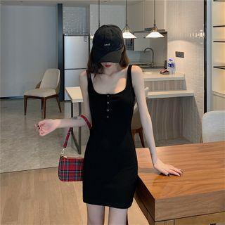 Sleeveless Plain Slim Fit Dress