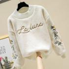 Floral Embroidered Fleece Sweatshirt