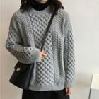 Cable-knit Crew-neck Sweater