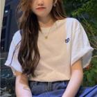 Embroidered Crew-neck Loose-fit T-shirt